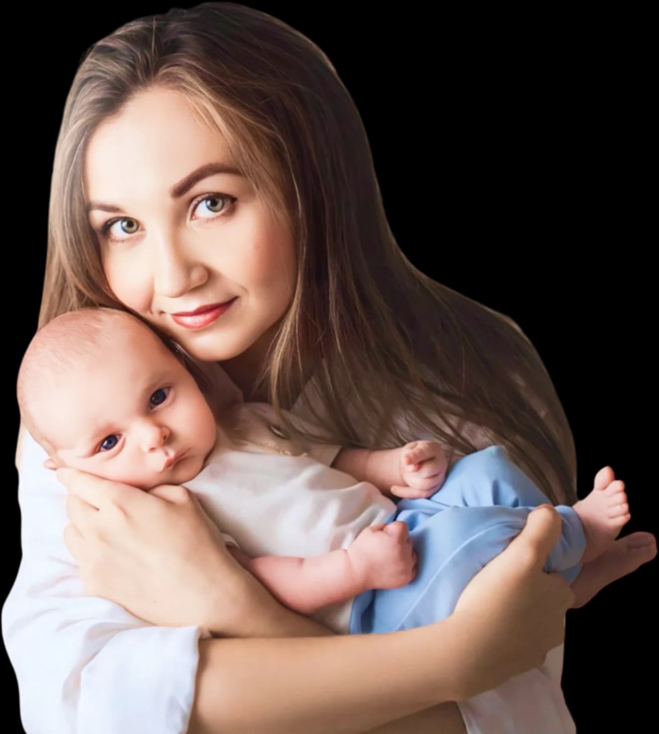 Марина Чауш с малышом на руках
